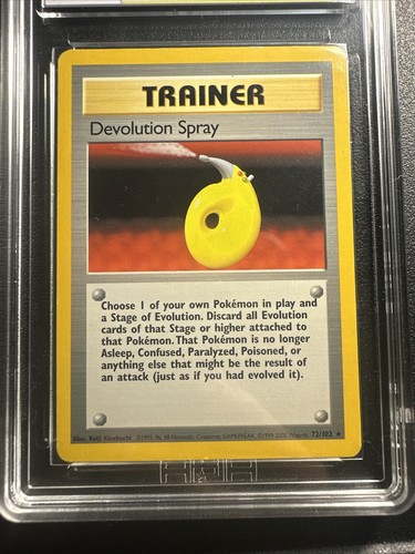 1999 Pokémon Base Set Unlimited Trainer Devolution Spray HGA 5.5 EX+ Graded 72 - Picture 2 of 14