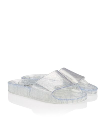 SPORTSGIRL Kenzie Clear Glitter Slide Sandal Size 38 NWT - Picture 1 of 4