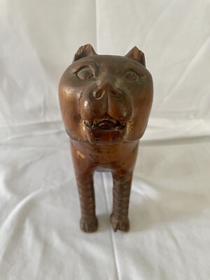 19th Century Folk Art Carved Polychrome Tiger, Zoo study
