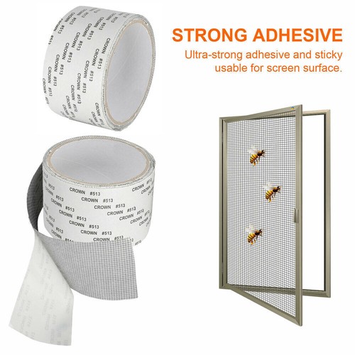 2x Window Screen Patch Repair Kit Adhesive Fiberglass Mesh Hole Repaire Tape US - Picture 4 of 7