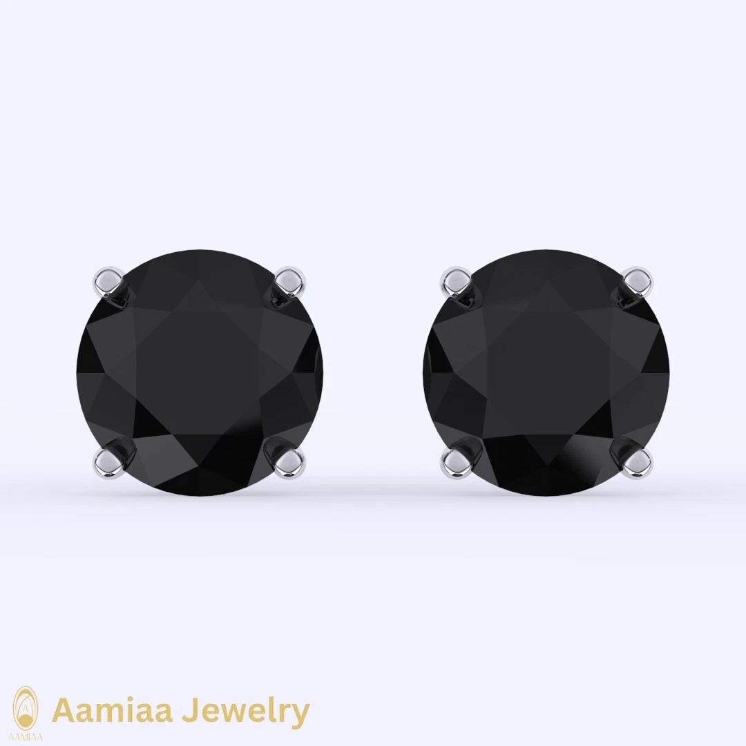 4.00TCW Stud Earrings Christmas Gift Round Lab Grown IGI Certified Diamond 14k Gold image-2