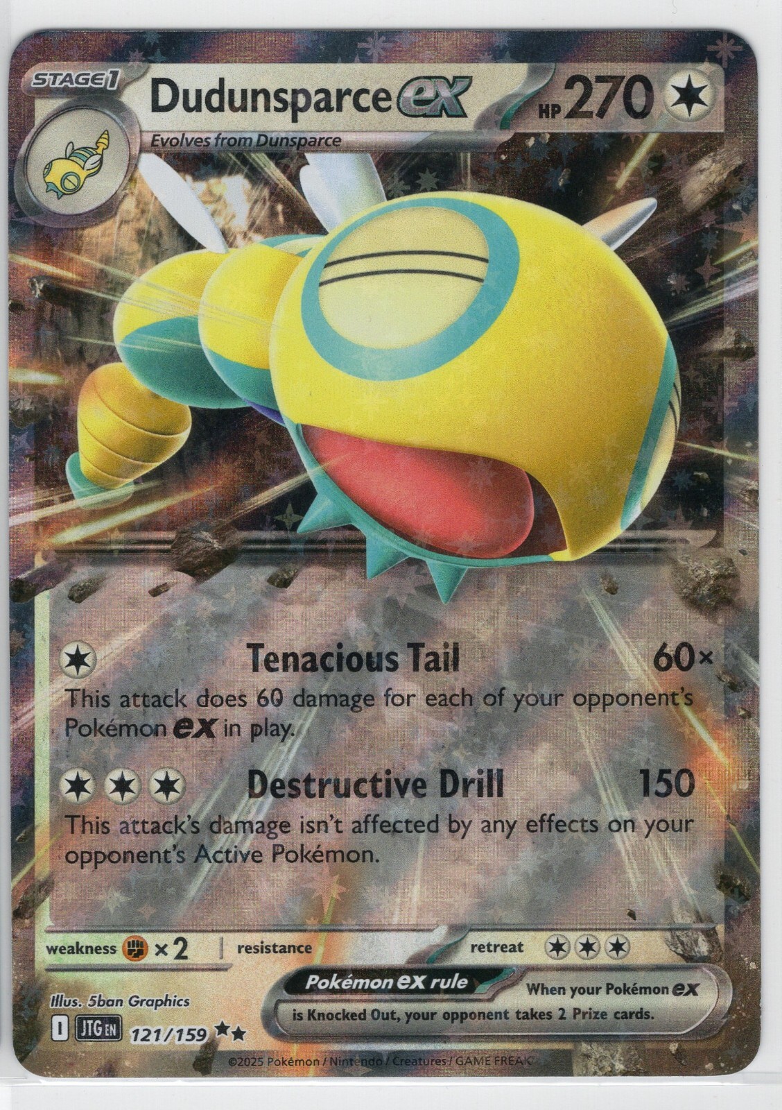 Dudunsparce Ex 121/159 Journey Together JTG  Pokemon TCG NEAR MINT
