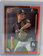 TRAVIS NEUBECK 2015 BOWMAN 1ST PROSPECT ORANGE BORDER #D 08/25