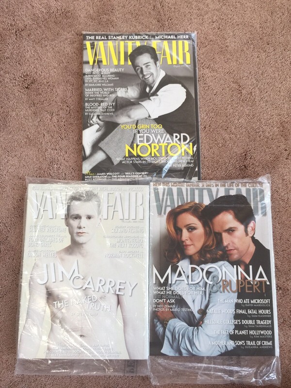 Vanity Fair Edward Norton Madonna & Rupert Jim Carrey Magazine
