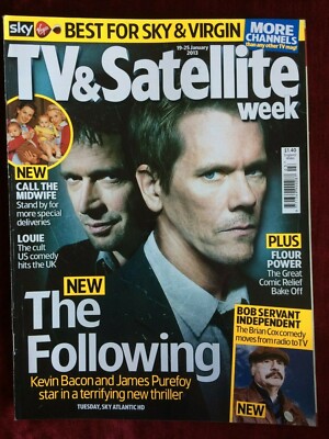 TV & SATELLITE WEEK mag 19-Jan-2013 JAMES PUREFOY KEVIN BACON Louis CK Brian Cox