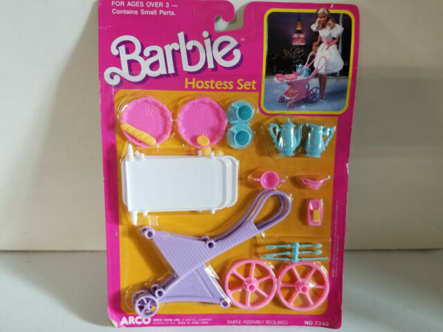 Barbie Hostess Set With Tea Cart 7348 Vintage Food Accessories Arco Mattel 19 For Sale Online Ebay