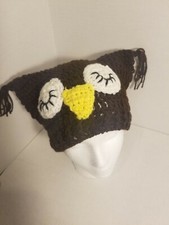 Kids Sleeping Owl Hat beanie brown