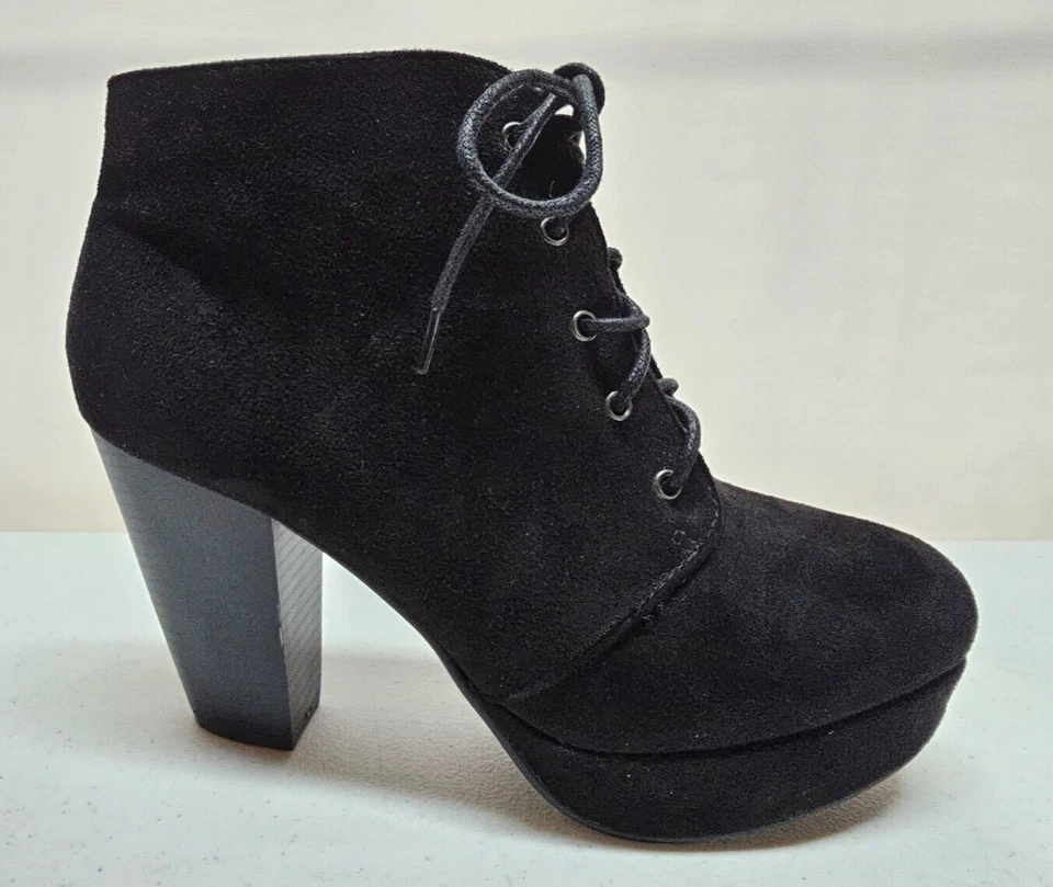 FOREVER размер 8,5 ботильоны искусственной замши платформе ботинок 3,5» блок кусок каблука - Изображение 4 из 4