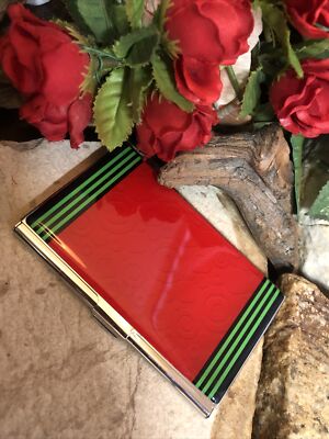 13. ACME Studio Designer DANIEL PELAVIN Silver tone Red Green Business Card Case