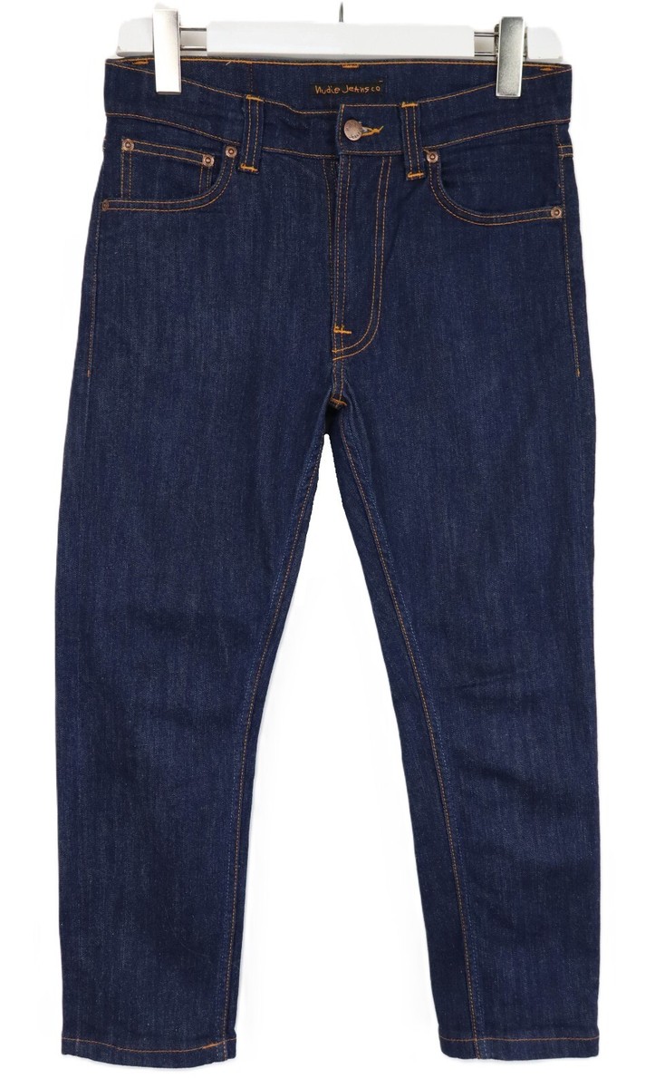 NUDIE Lean Dean Dry Ecru Embo Jeans Men's W29/~L24 Tapered Blue