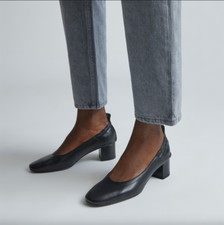 Everlane Women's Black The Italian Leather Day Heel Sz 8.5
