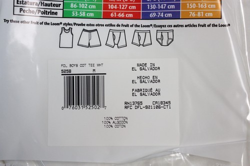 3 Pack of Fruit of the Loom Boys' Cotton T-Shirt -Medium 6-8 T White H-41-50" - Picture 6 of 12
