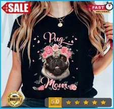 Dog Lover Dog Mom Gift Mother's Day Pug Mom T-Shirt S-5XL