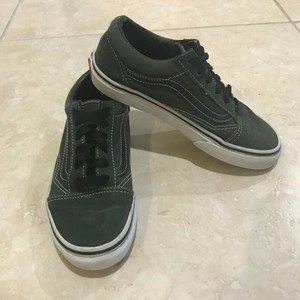 olive green and black vans