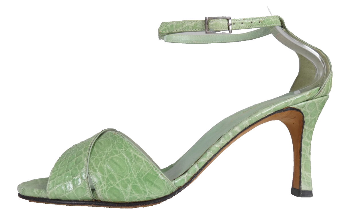 Alligator Crocodile Vintage Sandals Heels Shoes Exotic Leather