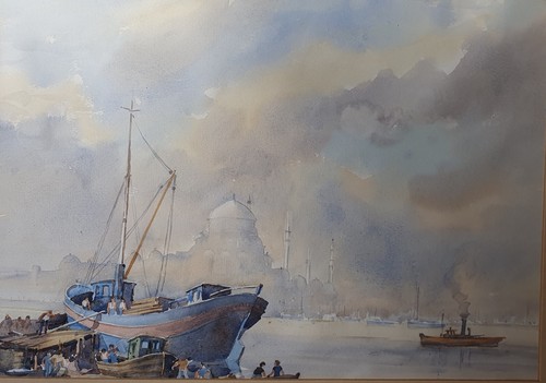 Large Framed Watercolour "Istanbul" by Winton Aldridge (1906-1997) English - Picture 6 of 14