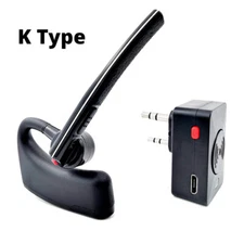 Walkie Talkie Headset PTT Wireless Bluetooth Earphone K Plug for  Kenwood