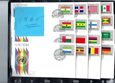 1985 Flag FDC's (16 Single Stamp Covers) - UNPA Fresh (12)