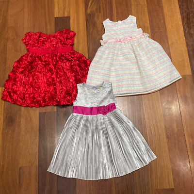 (3) Baby Girl Toddler Size 24m 24 Months 2T Dresses Christmas