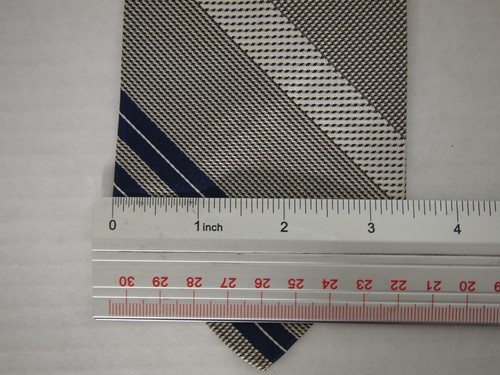 Club Room Mens Necktie Tie Grey Navy Blue Striped 100% Silk 57" Career - Picture 4 of 4
