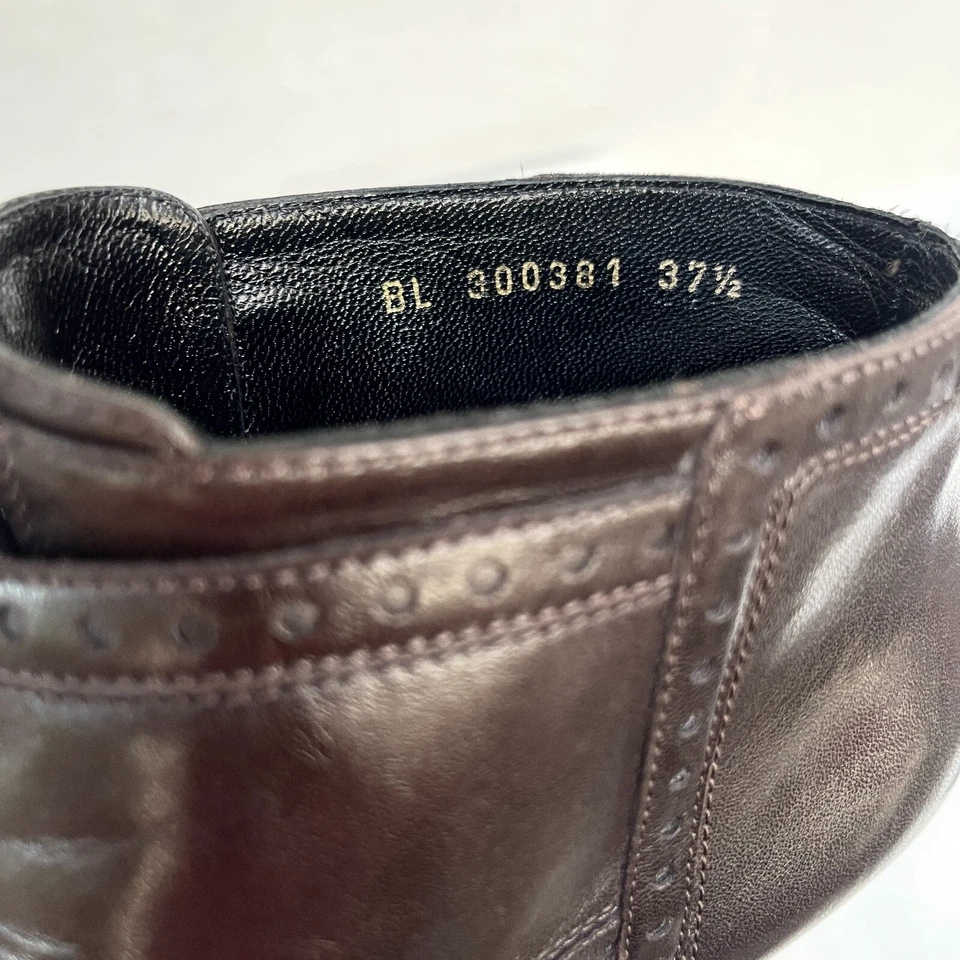 YSL Yves Saint Laurent Tribtoo Botines Plataforma Cuero Marrón $1,349 Foto 3 de 4