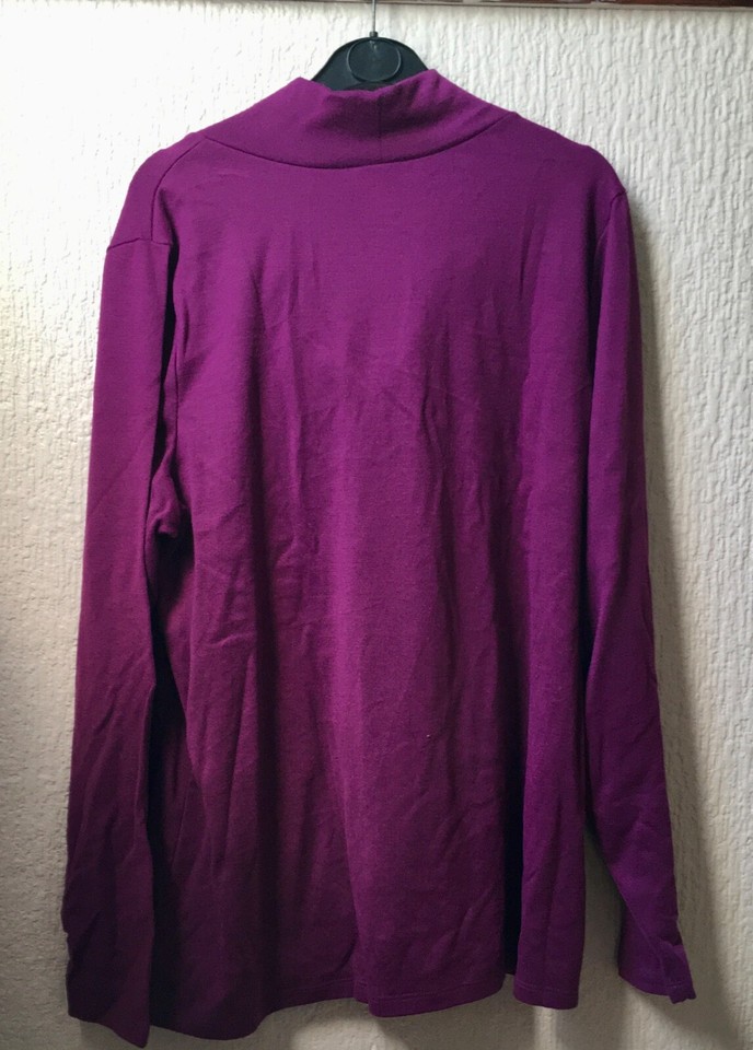 Kim and Co (QVC) top with long length sleeves in wine berry size 3XL