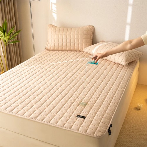Mattress Pad Quilted Mattress Cover with 4 Elastic Corner Straps Bed FittedSheet