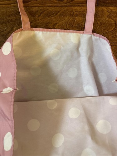 KATE SPADE PARK DOT TOTE OVERSIZED CANVAS BAG PINK WHITE POLKA DOTS PURSE - Picture 4 of 5
