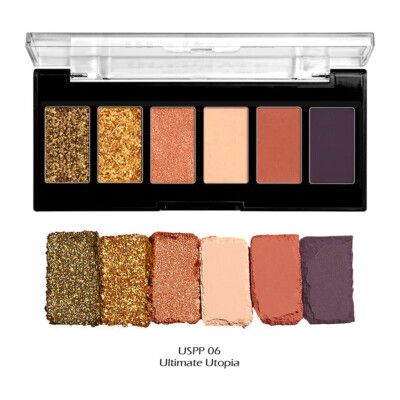 NYX Ultimate Edit Petite Shadow Palette Warm Neutrals – 6 Farben á 1,2 G, Kompakte Lidschatten-Palette