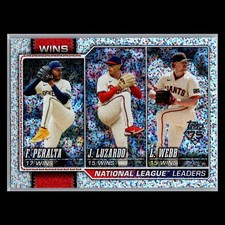 2026 Topps Series 1 #117 Luzardo Peralta Webb League Leaders Confetti Foil