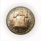 New ListingHARDER FBL 1949 OLD ALBUM TONED Franklin BU+++ 90% SILVER Half Dollar