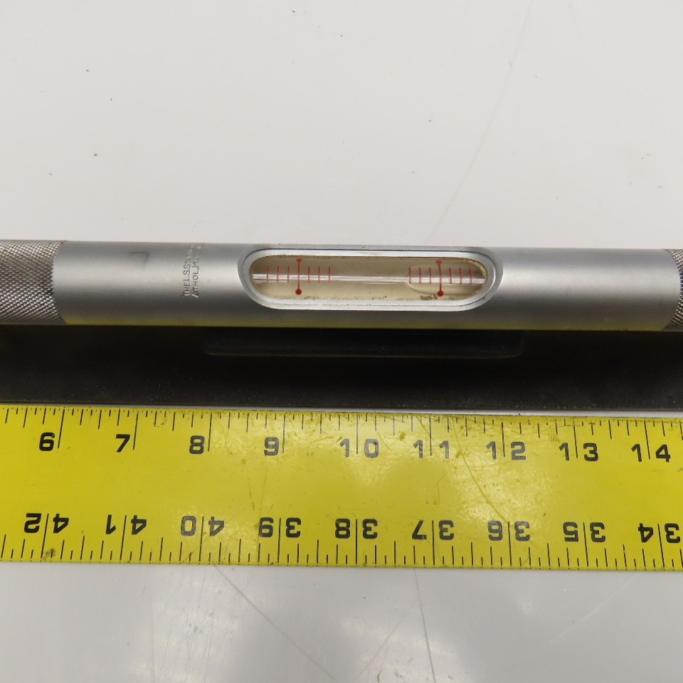 Starrett 98-18 18" Machinist Bench Plumb Level 4 Vial V-Groove & Steel Case