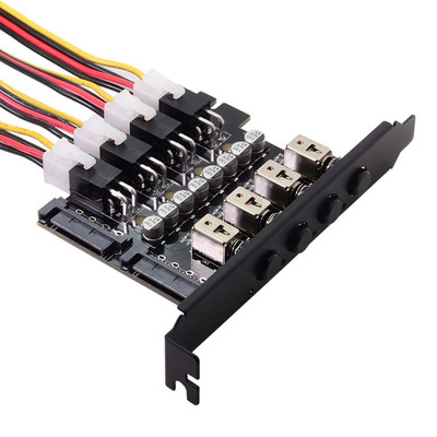 4 SATA HDD SSD Festplatte Power Switch Selector Modul Control System mit 120mm