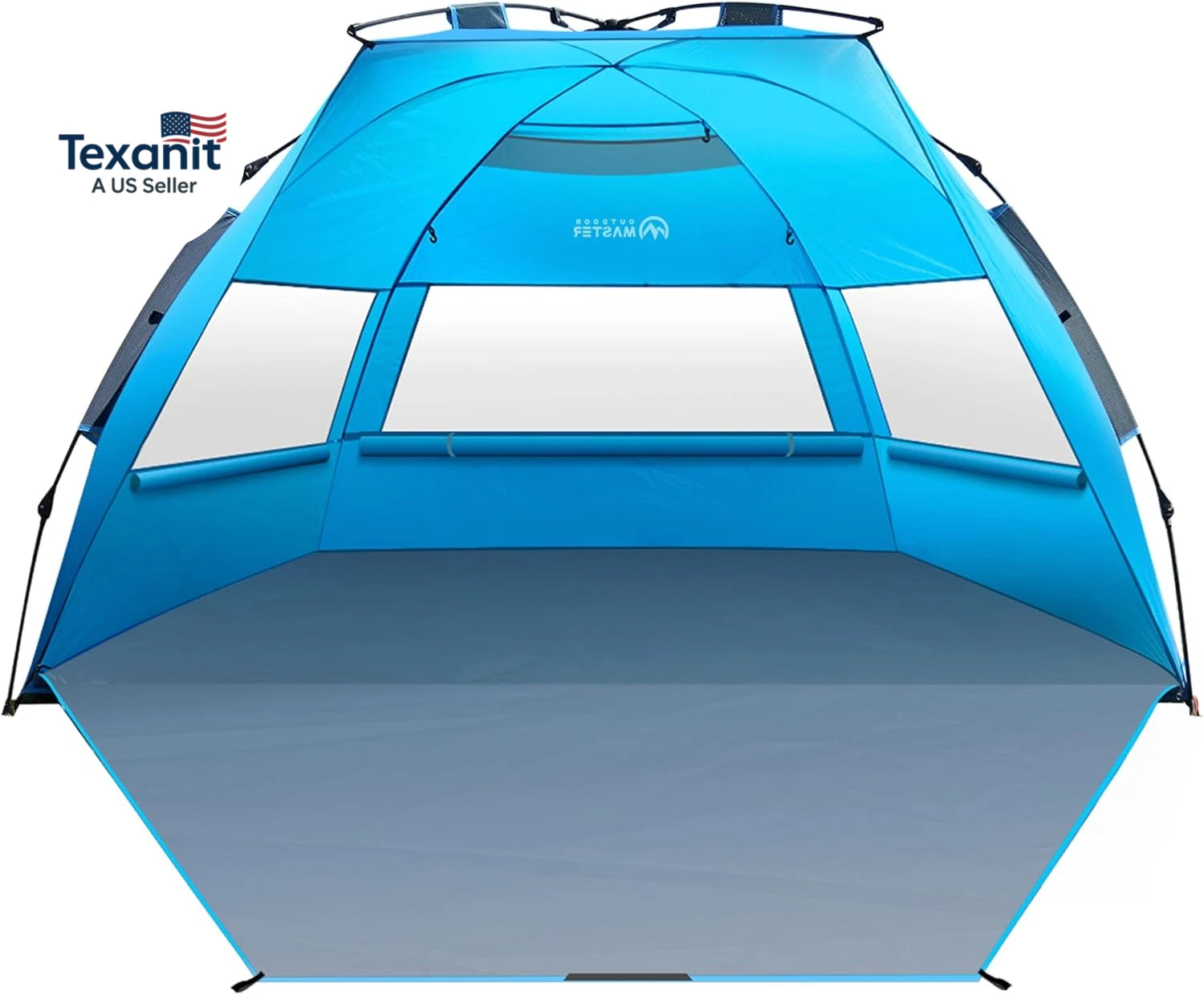 Beach Tent Sun Shelter for 3-4 Person, Pop up Beach Tent Easy Setup with Sandbag