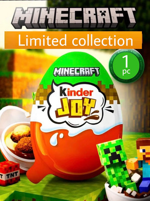 Kinder Joy Minecraft Limited Edition Surprise Egg Chocolate With Collectible Toy