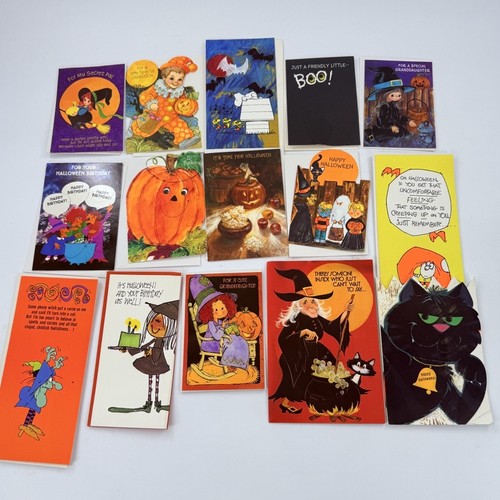 Lot Of 15 Vtg 60s 70s Ambassador Halloween Greeting Cards NOS (014)