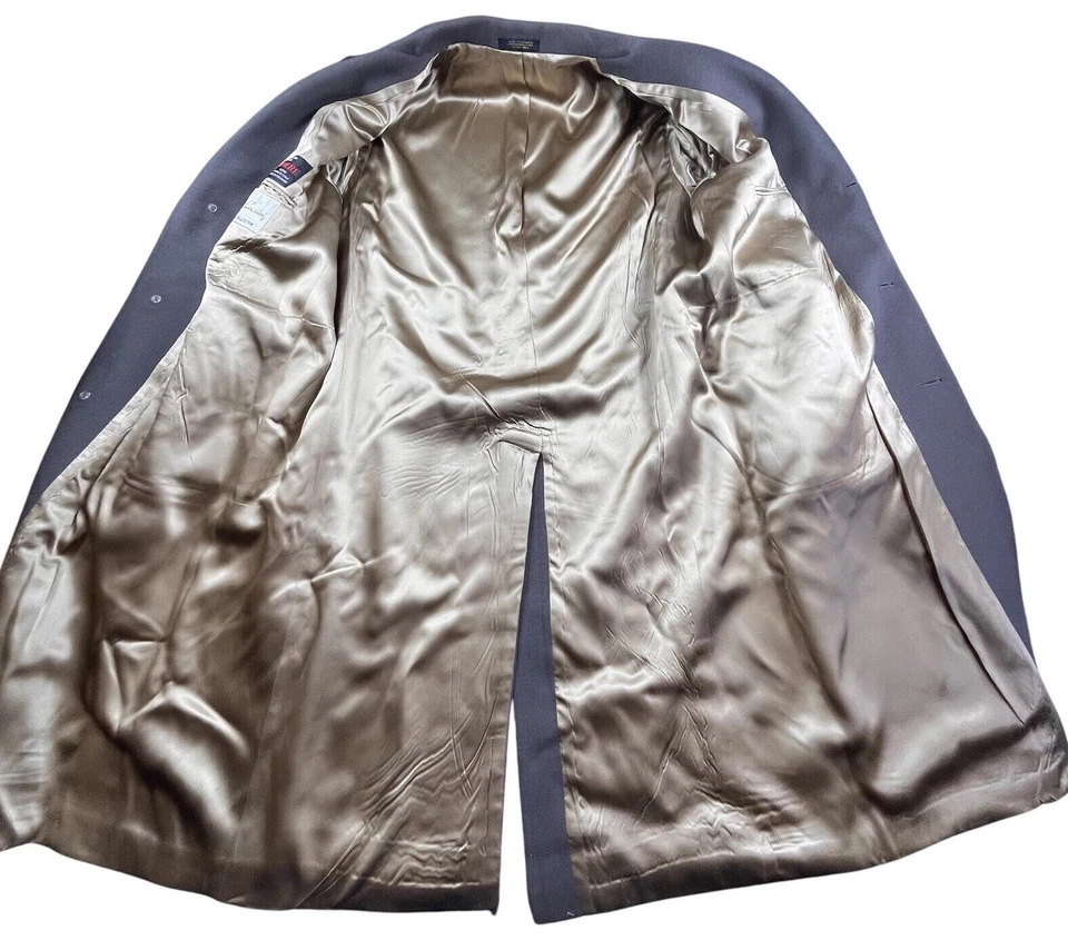 Abrigo De Colección Oleg Cassini Para Hombres 44R Gris Lana Cachemira Pesado Sobre Forrado Diseñador Mob Foto 4 de 4