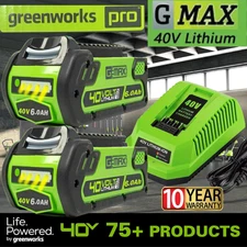 40V 6.0Ah For Greenworks G-MAX Lithium Battery 29472 29462 29252 20202or Charger
