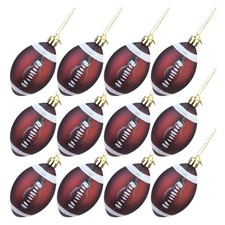 12 Pcs Christmas Balls Ornament Football Decorative Hanging Ornaments