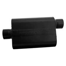 Super 44 Exhaust Muffler Series Delta Flow Aluminized Steel Oval Black Exhaust