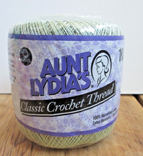 NEW Aunt Lydia  s Classic 10 Crochet Thread Ball Frosty Green Mercerized Cotton