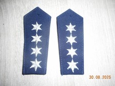 Polizei - Schulterstücke - Schulterklappen blau 4 Sterne silber 11,5x5 cm