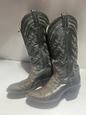 Vintage Tony Lama J 4350 Western Gray Lizard Skin Designer Boots Women's Sz 8
