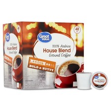 Medium Roast 100 Arabica House Blend Coffee Pods, 48 Count Capsules for Brewers
