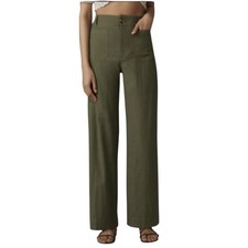 Maeve Anthropologie The Colette Full Length Wide Leg Green Pants 27