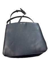 Nine West Solid Black Sling Bag Size 8H X 11L Leather Pockets adjustable