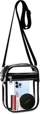 Clear Bag Stadium Approved, Clear Crossbody Purse Bag with Front Pocket for Conc