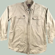 Key FR Work Shirt Men 2XLT Tan Flame Resistant HRC 2 Button Down Long Sleeve Top