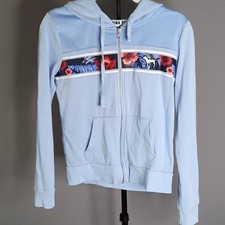 PINK Victoria Secret's Tropical Floral Logo Full Zip Hoodie, Size Small