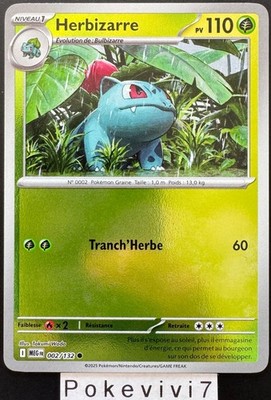 Pokemon Karte HERBIZARRE 002/132 REVERSE ME01 Mega Evolution MEG FR NEU